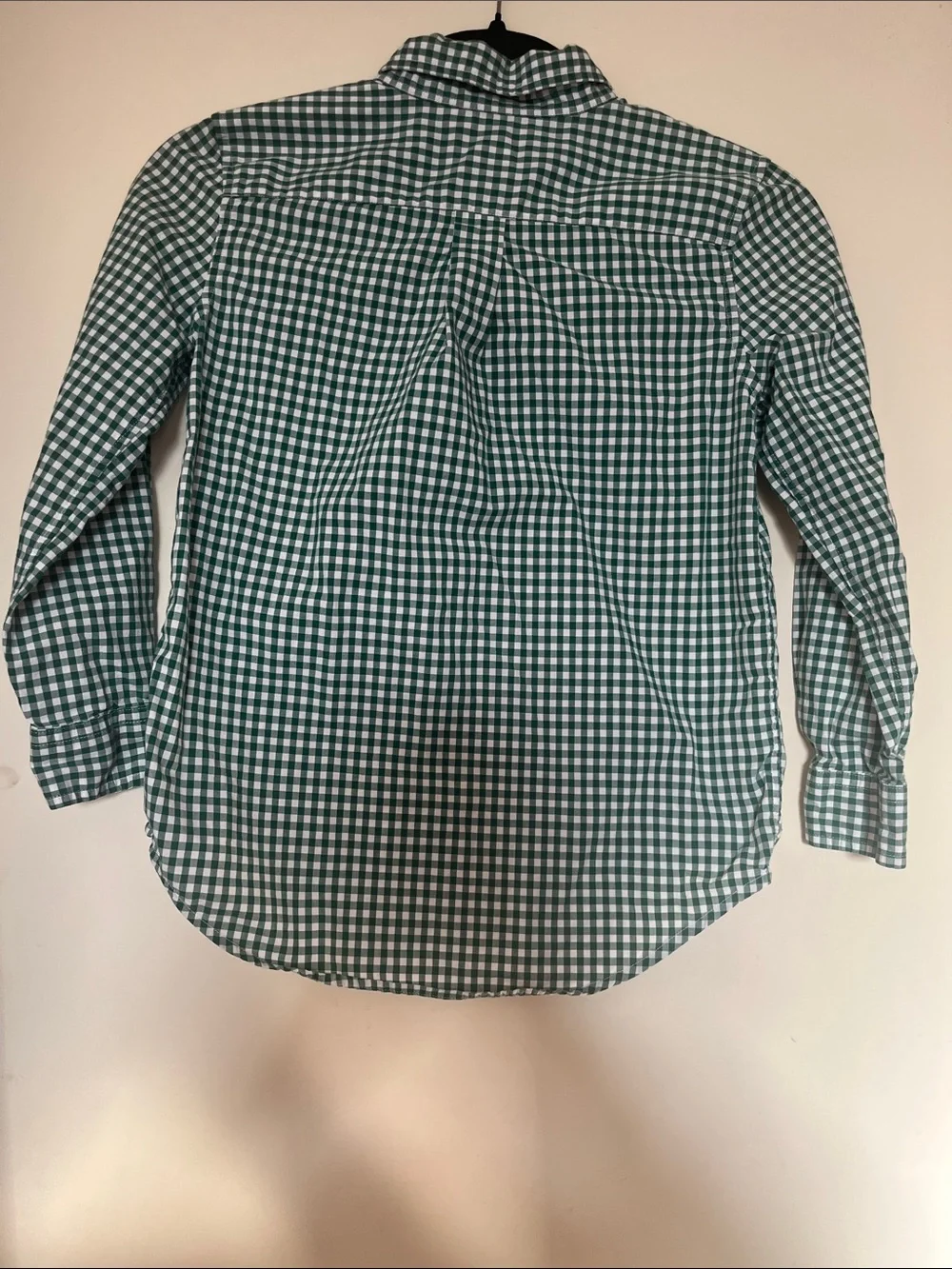 Ralph Lauren Green & White Gingham Button-Down Shirt